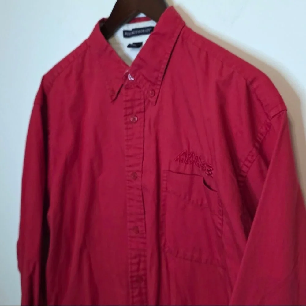 Advance Auto Parts Port Authority Red Button Up Employee Work Shirt Size XL